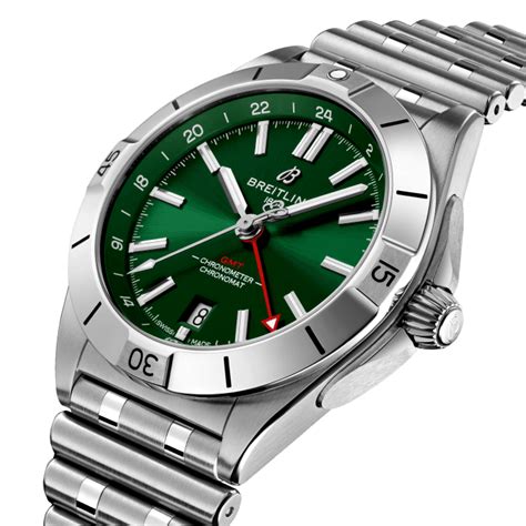 breitling green dial|breitling chronomat gmt 40 green.